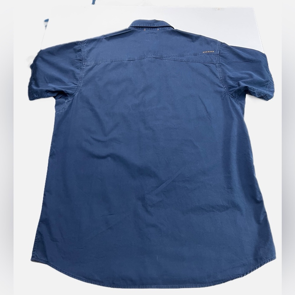 Ariat Rebar Blue Cotton Work Shirt Mens Size XXL Tall Button Front Utility EUC - Picture 11 of 13
